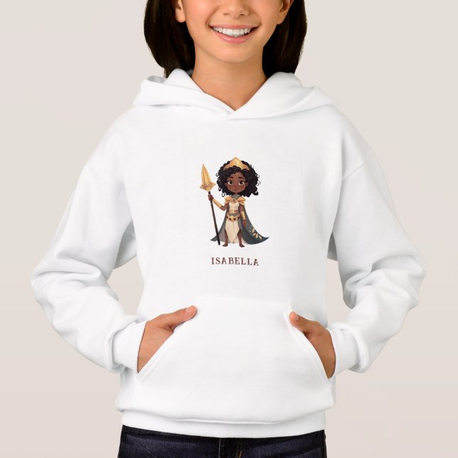 Personalisierter Name Afrikanischer Kleine Ritterk Hoodie (Vorderseite)