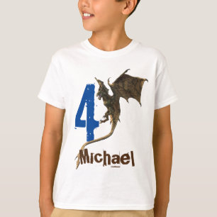 Personalisierter Name Age Flying Dragon Fantasie T-Shirt
