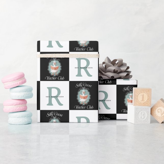 Personalisierter Name Albern Gänserlehrer Club Geschenkpapier (Babyparty)