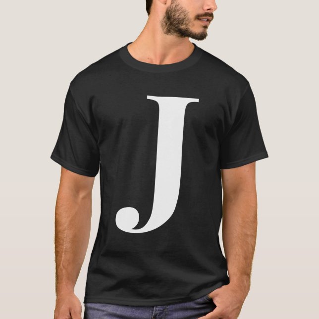 Personalisierter Name Alphabet Anfangsbuchstabe J T-Shirt (Vorderseite)