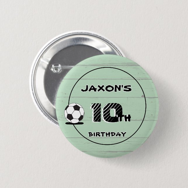 Personalisierter Name & Alter Fußball Pin-Abzeiche Button (Vorne & Hinten)