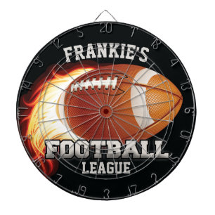 Personalisierter NAME American Football Flames Spo Dartscheibe