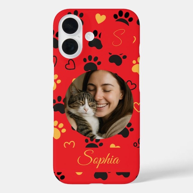 Personalisierter Name, Anfangsbezeichnung und Foto Case-Mate iPhone Hülle (Rückseite)