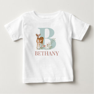 Personalisierter Name Anfangsbuchstabe B Baby T-shirt
