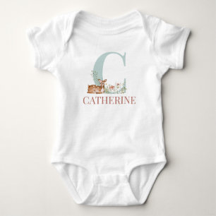 Personalisierter Name Anfangsbuchstabe C Baby Body Strampler