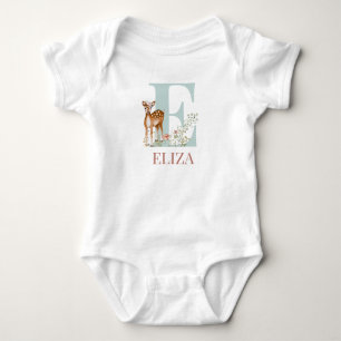 Personalisierter Name Anfangsbuchstabe E Baby Body Strampler