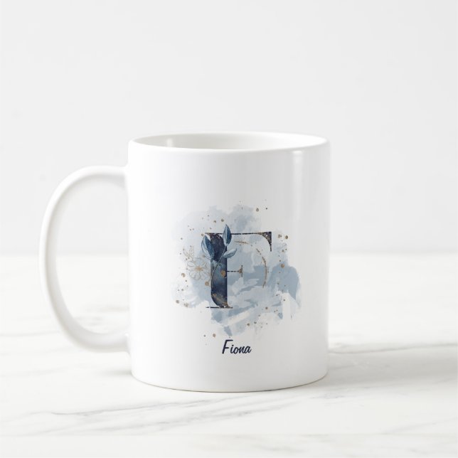 Personalisierter Name Anfangsbuchstabe F Kaffeetasse (Links)