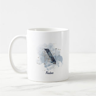 Personalisierter Name Anfangsbuchstabe N Kaffeetasse