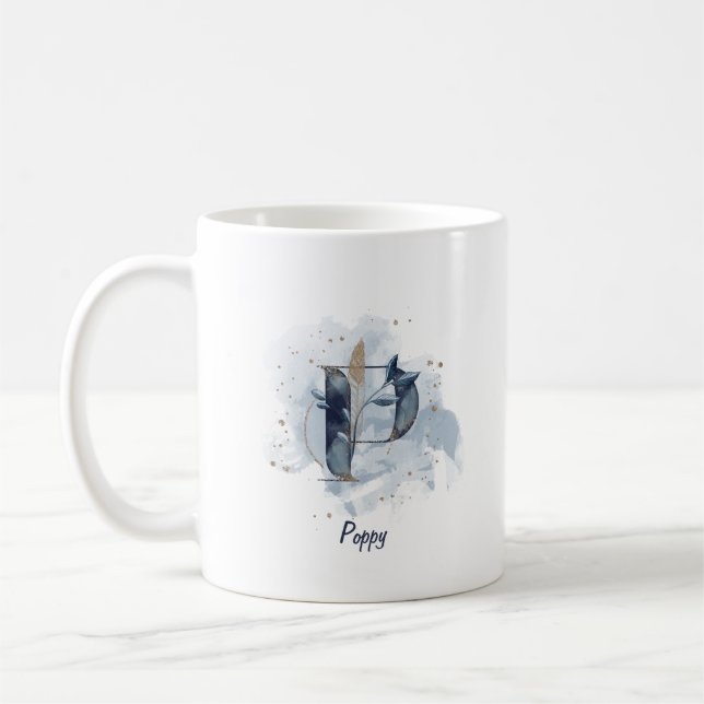 Personalisierter Name Anfangsbuchstabe P Kaffeetasse (Links)