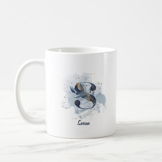 Personalisierter Name Anfangsbuchstabe S Kaffeetasse (Links)