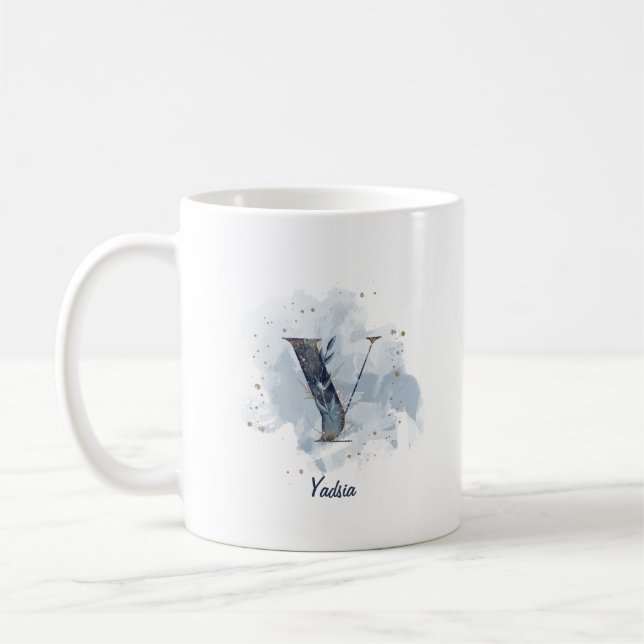 Personalisierter Name Anfangsbuchstabe Y Kaffeetasse (Links)