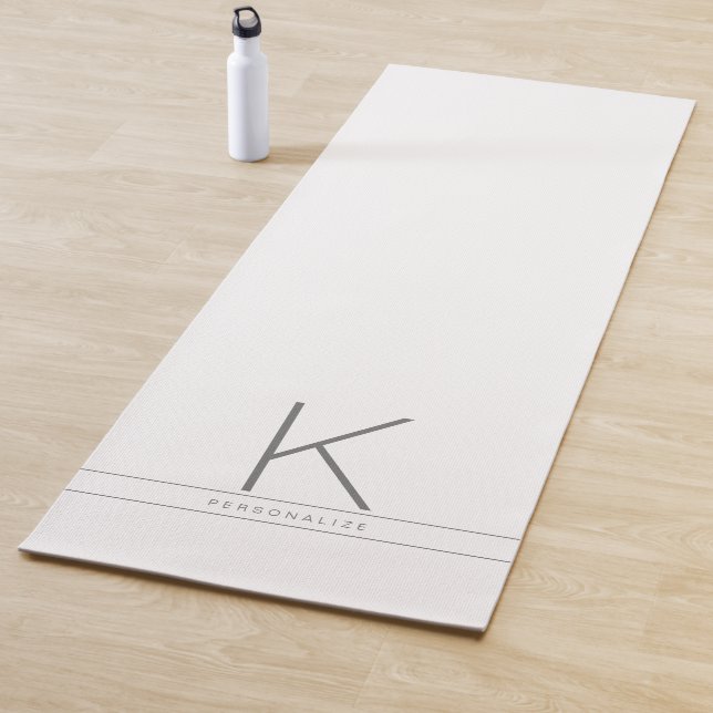 Personalisierter Name Anfangsweisweiß Yogamatte (Beispiel)