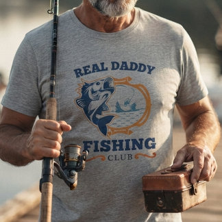 Personalisierter Name Angelclub Retro Papa Angler T-Shirt