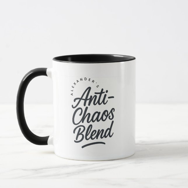 Personalisierter Name Anti-Chaos-Mischung Geschenk Tasse (Links)