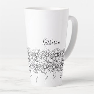 Personalisierter Name April daisy Birth Blume Milchtasse
