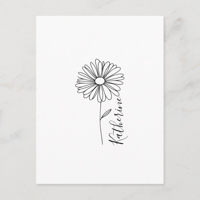Personalisierter Name April daisy Birth Blume Postkarte (Vorderseite)