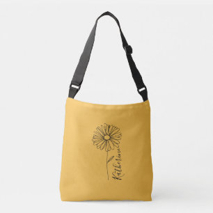 Personalisierter Name April daisy Birth Blume Tragetaschen Mit Langen Trägern