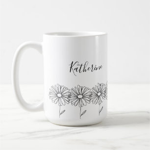 Personalisierter Name April Gänseblümchen Geburtsb Kaffeetasse