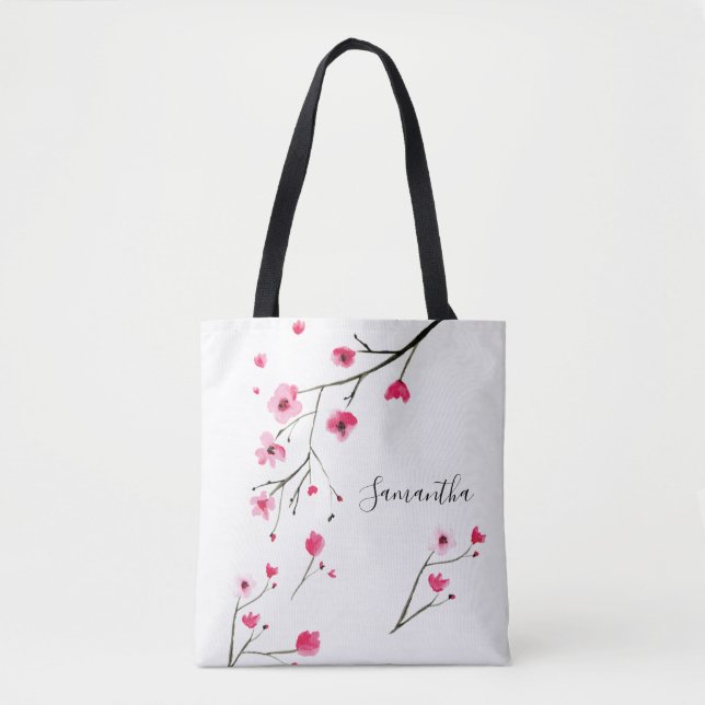 Personalisierter Name Aquarell Cherry Blossom (Vorderseite)