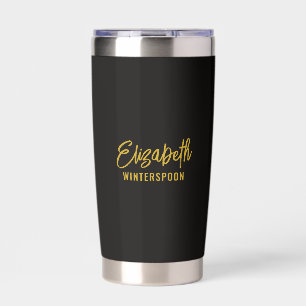 Personalisierter Name auf Raben-Schwarz Thermobecher