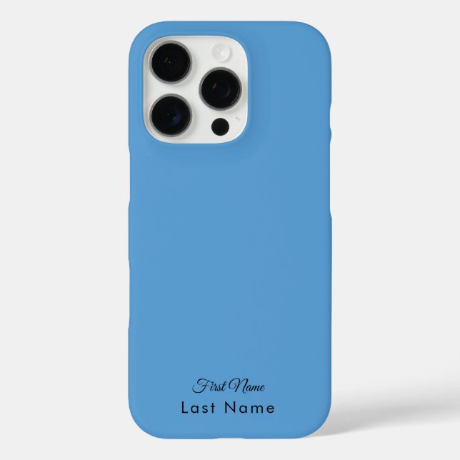Personalisierter Name auf Simple Soft Blue Solid C Case-Mate iPhone Hülle (Rückseite)