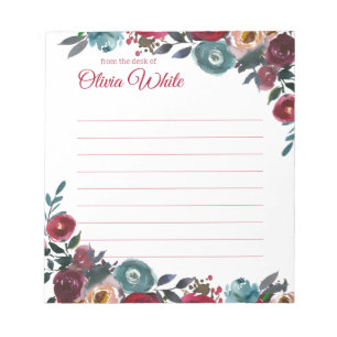 Personalisierter Name Aus dem Schreibtisch des N Notizblock