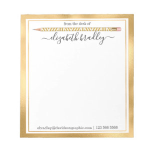 Personalisierter Name   Aus dem Schreibtisch des N Notizblock