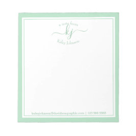 Personalisierter Name | Aus dem Schreibtisch des N Notizblock