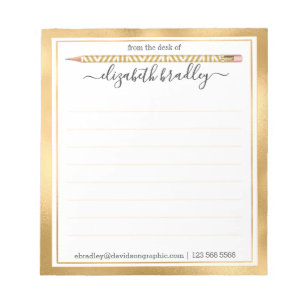 Personalisierter Name   Aus dem Schreibtisch des N Notizblock