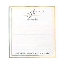 Personalisierter Name | Aus dem Schreibtisch des N Notizblock