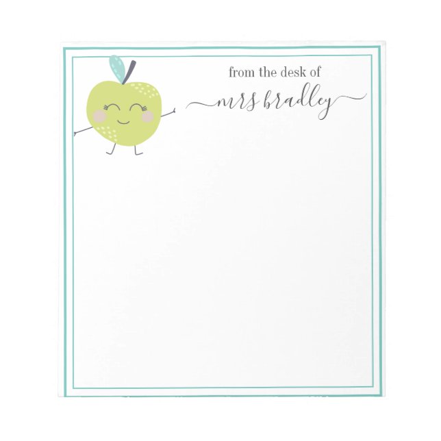 Personalisierter Name | Aus dem Schreibtisch des N Notizblock (Vorderseite)