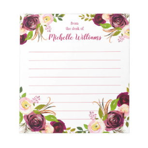 Personalisierter Name Aus dem Schreibtisch des N Notizblock