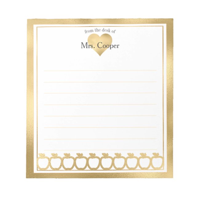 Personalisierter Name | Aus dem Schreibtisch des N Notizblock (Vorderseite)