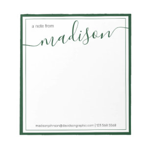 Personalisierter Name aus dem Schreibtisch von Notizblock