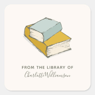 Personalisierter Name Aus Der Bibliothek Von Exlib Quadratischer Aufkleber