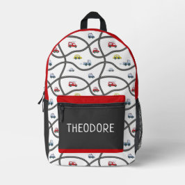 Personalisierter Name Auto Thema Kinder Bedruckter Rucksack