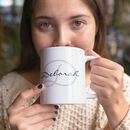 personalisierter Name ~ b&w Monogramm-Idee Tasse