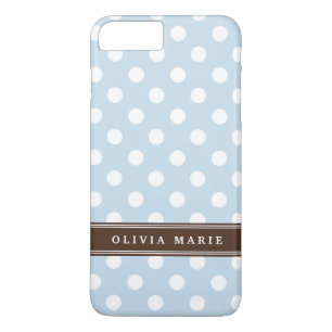 Personalisierter Name Baby Blue Polka Dots Muster Case-Mate iPhone Hülle