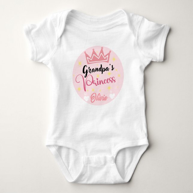 Personalisierter Name Baby Bodysuit/Opa-Prinzessin Baby Strampler (Vorderseite)