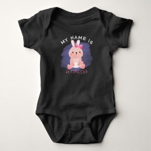 Personalisierter Name Baby Shower Wasserfarbe Hase Strampler