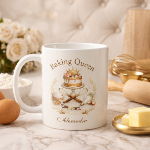 Personalisierter Name Backkönigin Kaffeetasse