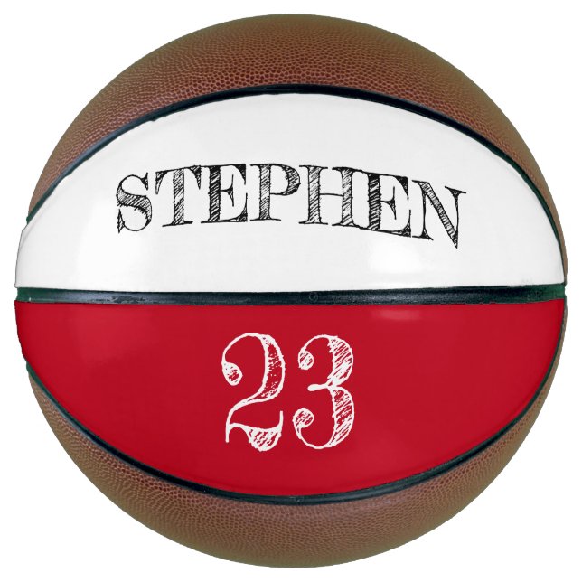 Personalisierter Name Ball Player Nummer Basketball (Vorderseite)