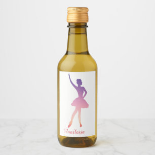 Personalisierter Name Ballerina modern Weinetikett
