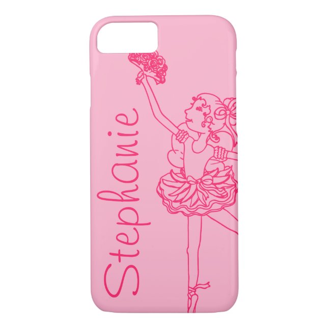 Personalisierter Name Ballerina rosa Fall Case-Mate iPhone Hülle (Rückseite)