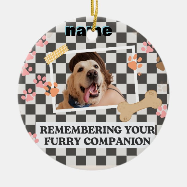 personalisierter Name Bandana Keramik Ornament (Vorne)