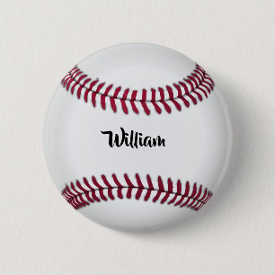 Personalisierter Name Baseball Button