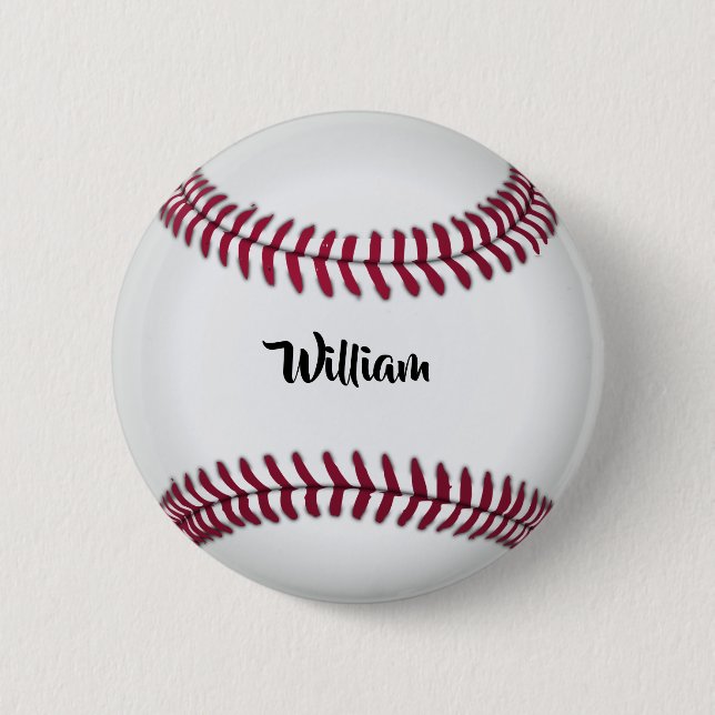 Personalisierter Name Baseball Button (Vorderseite)