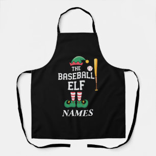 Personalisierter Name Baseball-Elf Familie passend Schürze
