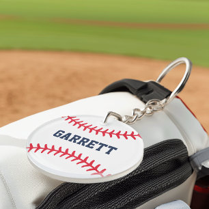 Personalisierter Name Baseball-Nähte Schlüsselanhänger