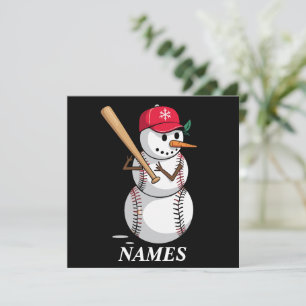 Personalisierter Name Baseball-Schneemann Kugeln S Einladung